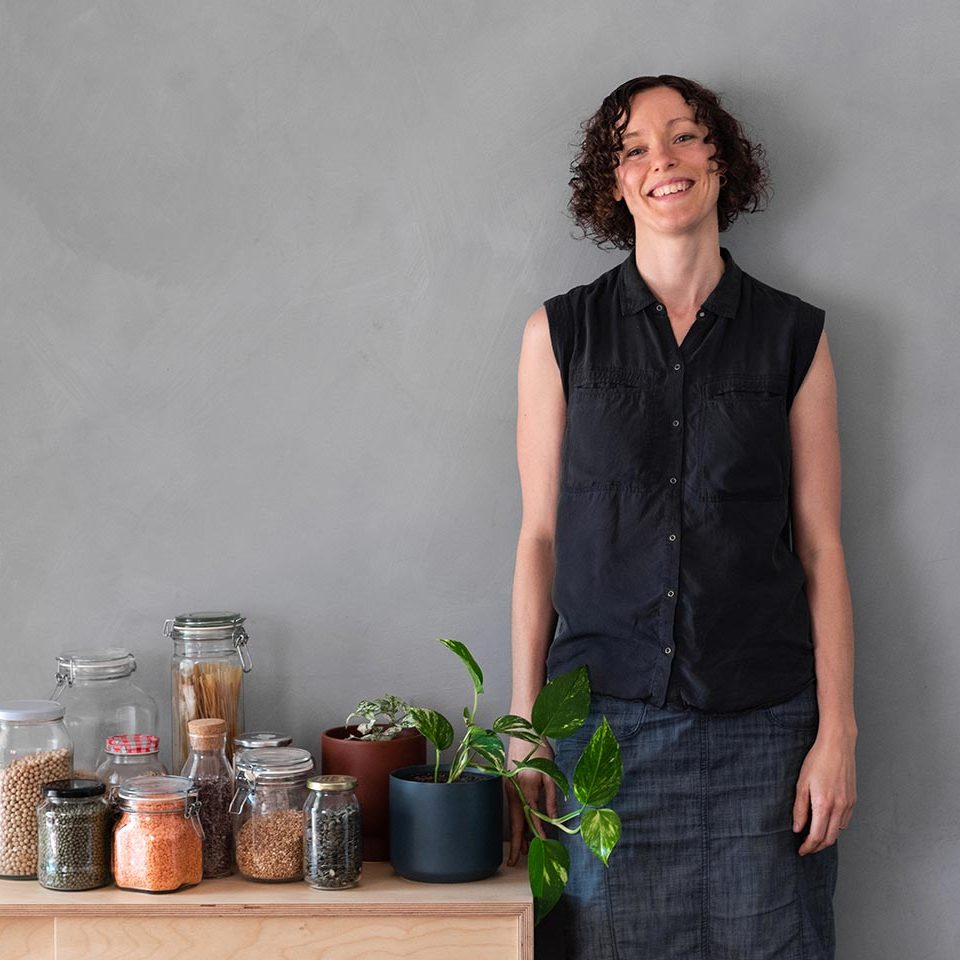 Lindsay at home with her jars